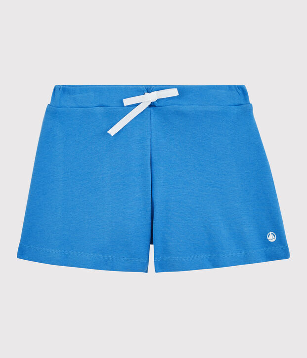 Meisjesshort in katoen blauw