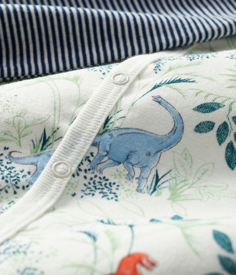 Twee korte babypakjes van ribstof voor jongens multicouleur