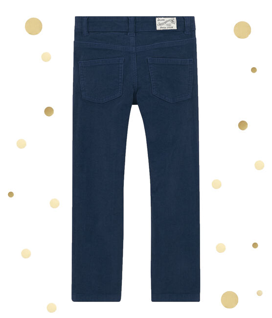 Pantalon garçon en velours bleu SMOKING