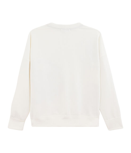 Sweatshirt met logo voor dames wit MARSHMALLOW/purper REAL