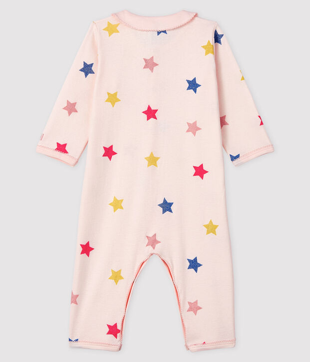 Dors-bien &agrave; &eacute;toiles sans pieds b&eacute;b&eacute; fille en c&ocirc;te rose/multicouleur