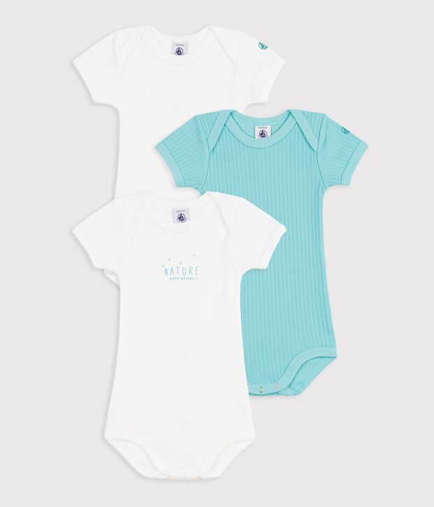 Lot de 3 bodies manches courtes en coton multicouleur