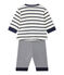 Pyjama sans pieds bébé garçon beige COQUILLE/bleu SMOKING