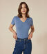 Tee-shirt l'Iconique col V en coton uni femme