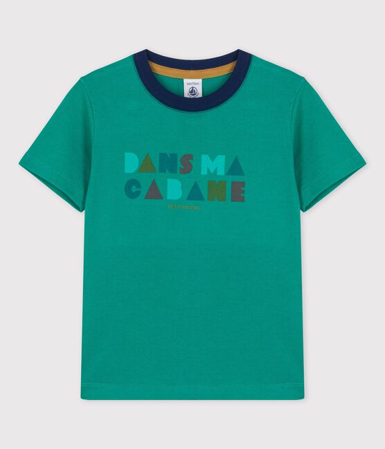 T-shirt manches courtes en coton enfant garçon vert GAZON