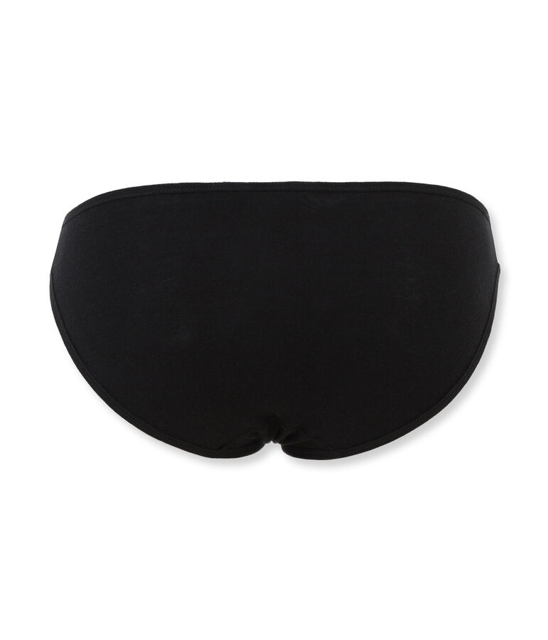Culotte femme en coton l&eacute;ger noir NOIR