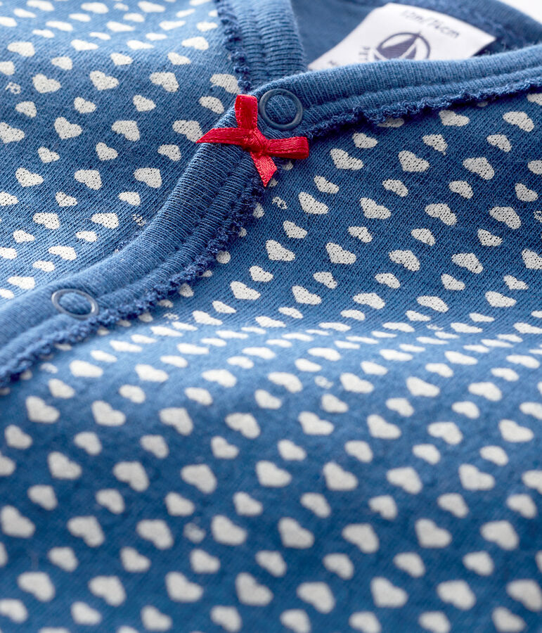 Blauw tubic slaappakje zonder voetjes baby meisje blauw/wit