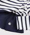 Meisjesjurk met lange mouwen kinderen wit MARSHMALLOW/blauw SMOKING