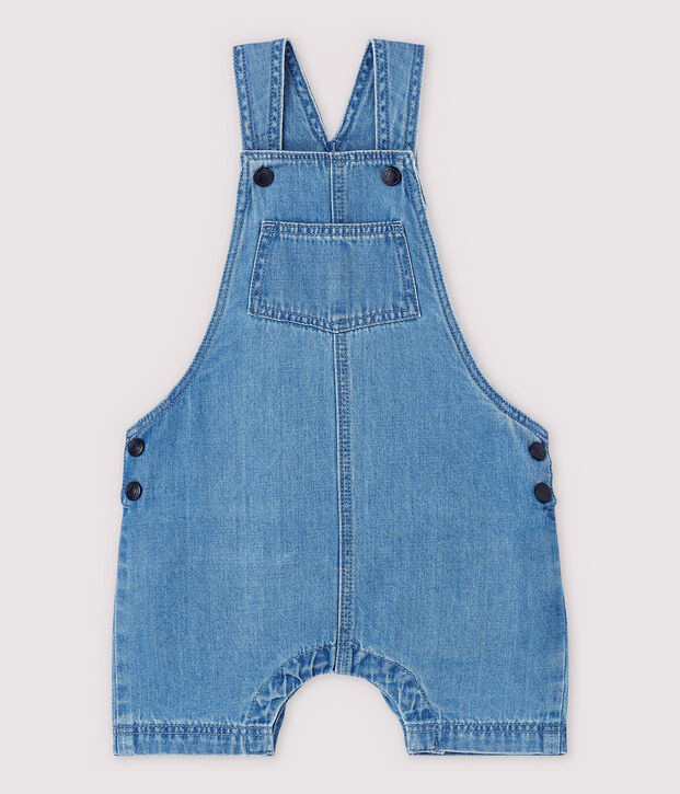 Salopette courte en demin clair b&eacute;b&eacute; clair bleu