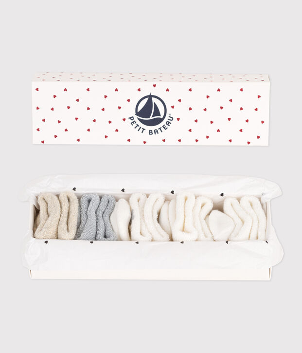 Lot de chaussettes naissance en coton uni multicouleur