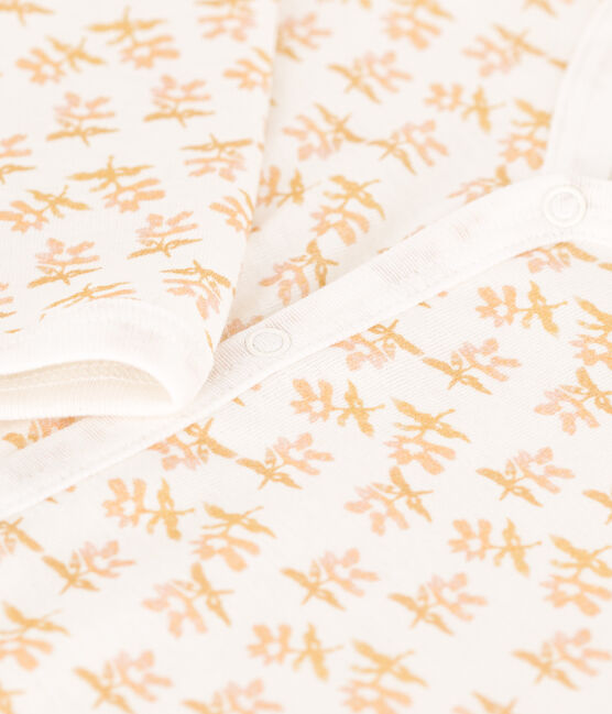 Pyjama bébé sans pieds en coton blanc MARSHMALLOW/jaune BOUDOR