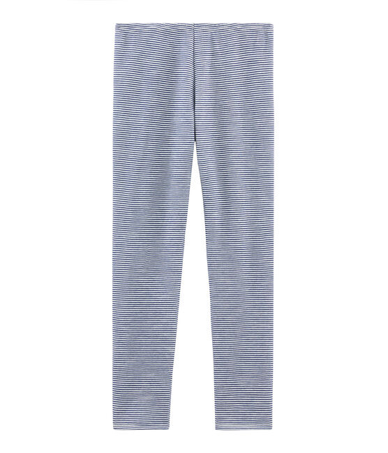 Legging chaud femme bleu MEDIEVAL/blanc MARSHMALLOW