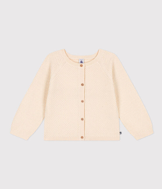 Cardigan voor meisjes in katoen ecru AVALANCHE