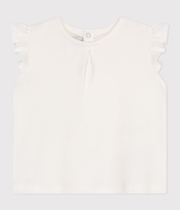 Blouse b&eacute;b&eacute; en coton sans manches blanc