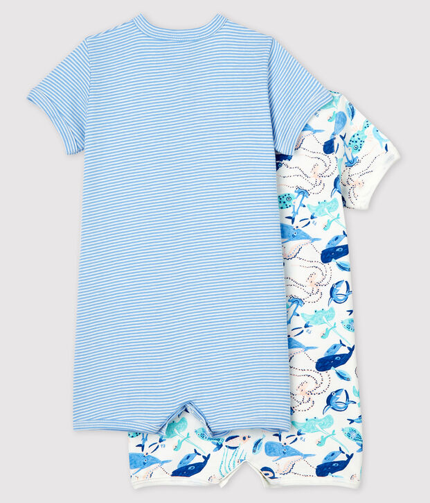 Lot de 2 combicourts en coton multicouleur