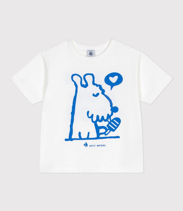 Tee-shirt enfant manches courtes en coton blanc