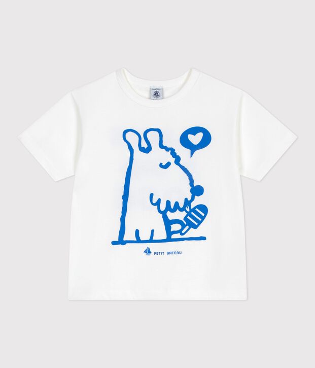 Tee-shirt enfant manches courtes en coton blanc