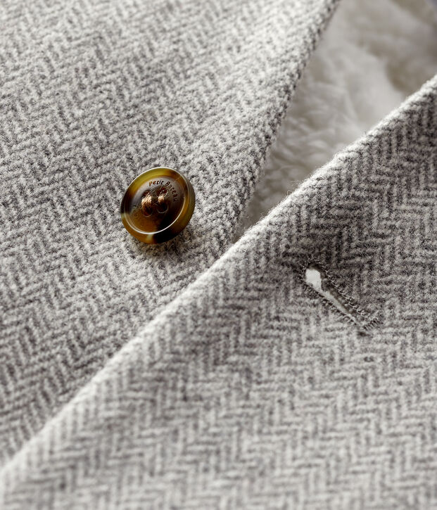 Wollen mantel baby jongen grijs