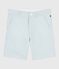 Katoenen bermudashort voor kinderen met strepen blauw MARSHMALLOW/ FLO