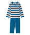 Pyjama garçon en jersey rayé gris POUSSIERE/gris MAKI/ POUSSIERE