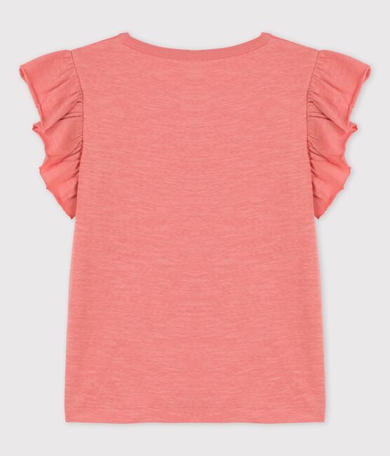 T-shirt met korte mouwen in katoen voor meisjes roze PAPAYE