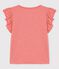 T-shirt met korte mouwen in katoen voor meisjes roze PAPAYE