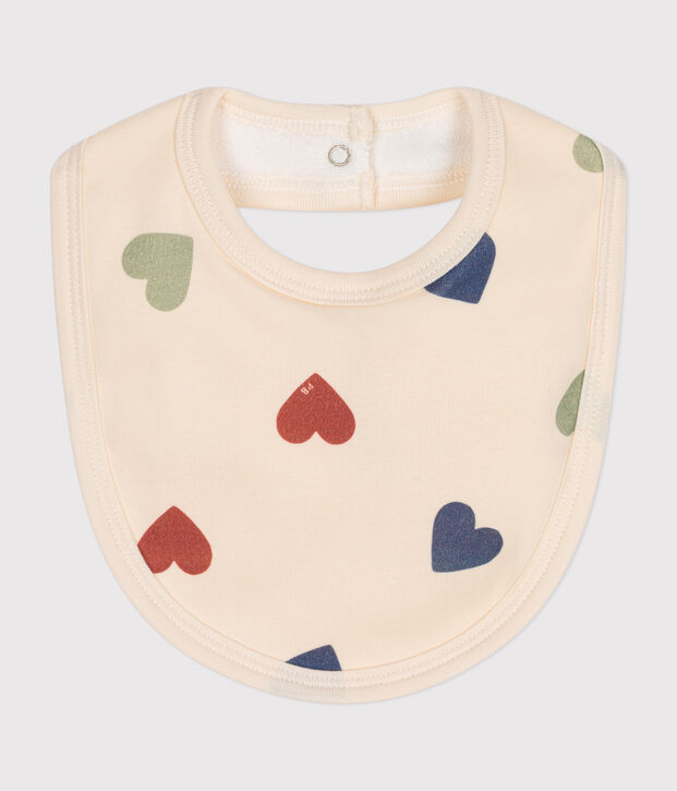 Bavoir b&eacute;b&eacute; en coton &eacute;cru/multicouleur