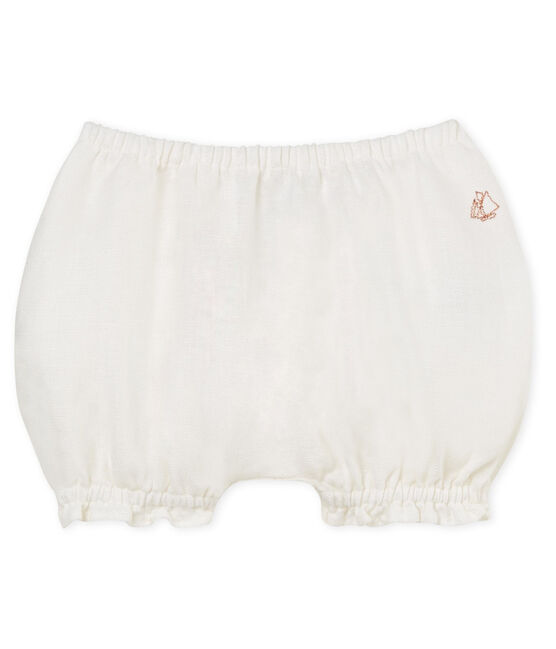 Culotte bloomer bébé fille en lin blanc MARSHMALLOW CN