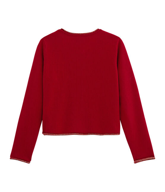 Tricot cardigan meisjes rood TERKUIT