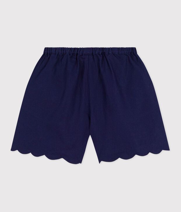 Short enfant en coton uni bleu marine