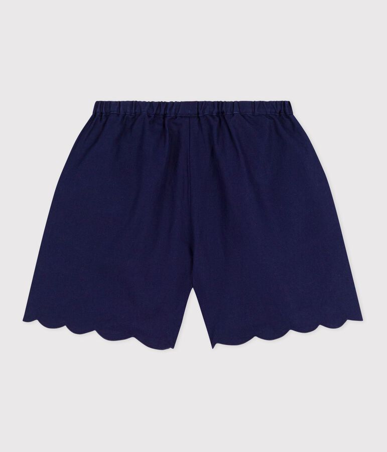 Effen katoenen short voor kinderen blauw SOIR