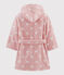 Meisjesbadjas van badstof met hartjes roze CHARME/wit MARSHMALLOW