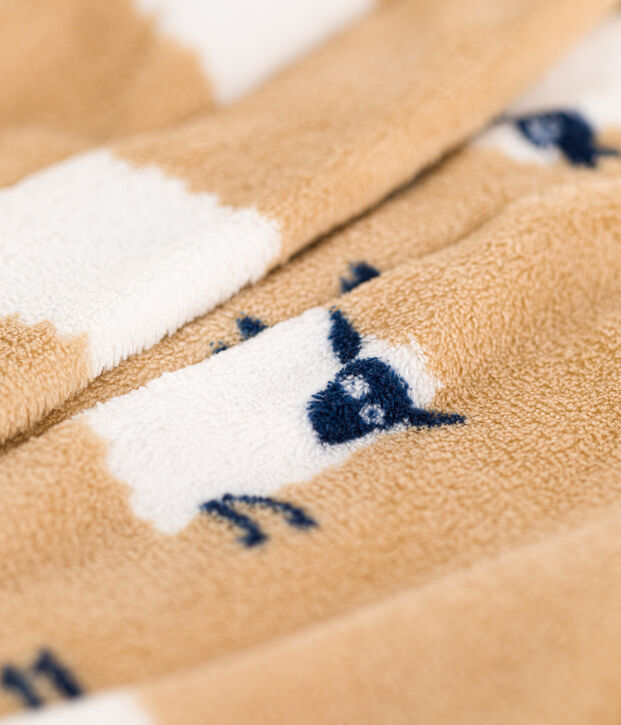 Robe de chambre en polaire enfant beige/multicouleur