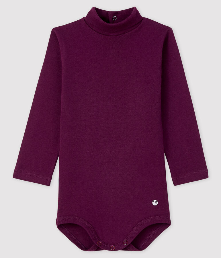 Body met lange mouwen en opgerolde kraag baby purper