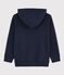 Sweatshirt zippé à capuche en coton enfant garçon bleu SMOKING