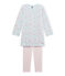 Chemise de nuit fille en bouclette velours rose VIENNE/bleu BOCAL/ MULTICO