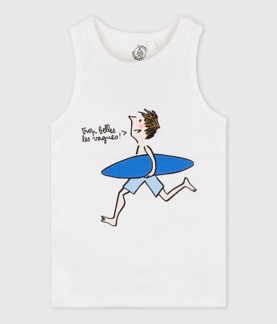 Débardeur Soledad Bravi en coton bio enfant garçon blanc ECUME