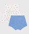 Ensemble naissance deux pièces en coton avec blouse volanté blanc MARSHMALLOW/blanc MULTICO