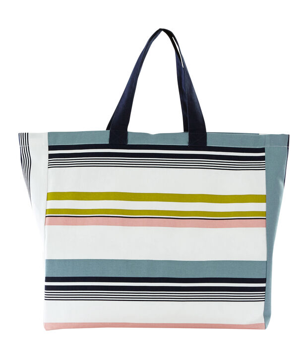 Canvas draagtas met Petit Bateau-logo. wit/multicouleur