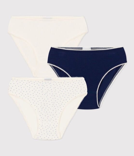 Lot de 3 culottes à pois en coton et élasthanne petite fille variante 1