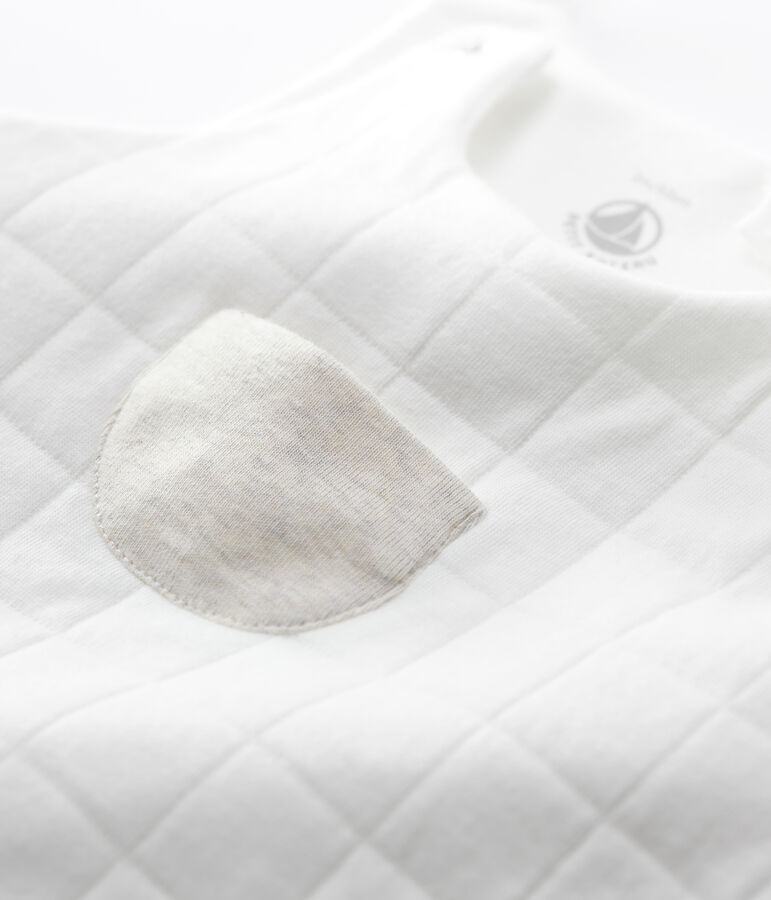 Gewattteerde salopette van biologisch katoen wit MARSHMALLOW