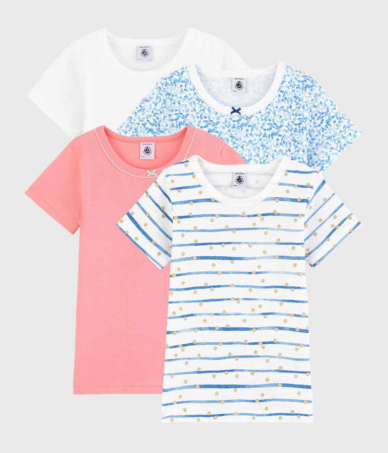 Verrassingstasje met 4 T-shirts met korte mouwen voor meisjes variante 1