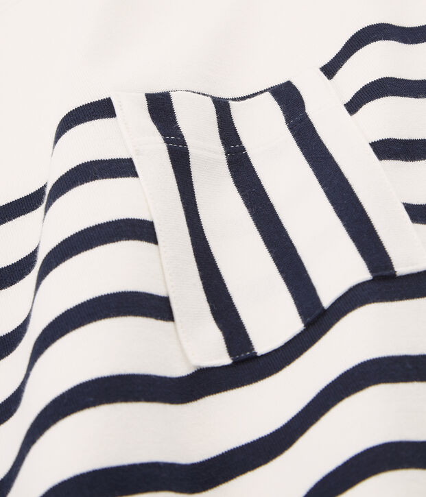 Robe manches courtes femme blanc/bleu