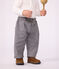 Pantalon b&eacute;b&eacute; en flanelle unie gris