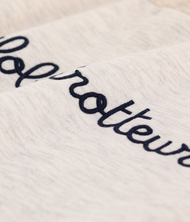 Sweatshirt en molleton brod&eacute; enfant fille / gar&ccedil;on beige