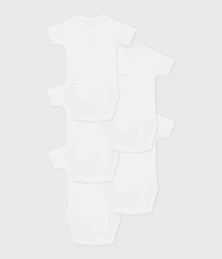 Set van 5 katoenen babyrompertjes met korte mouwen multicouleur