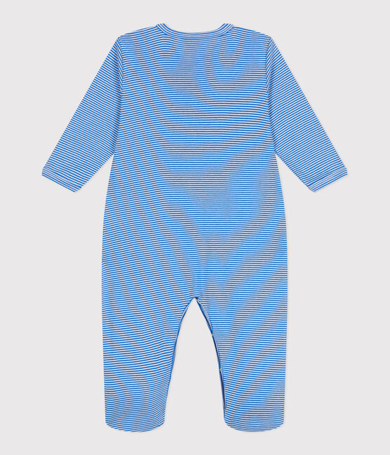 Katoenen babypyjama met streepjes DELPHINIUM/ MARSHMALLOW