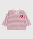 Gestreept T-shirt met lange mouwen in katoen voor baby's