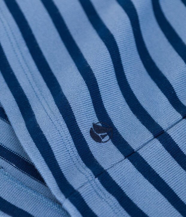 Katoenen marineshirt met knopen voor dames blauw/blauw