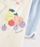 Katoenen pyjacourt met zomerfruitpatroon voor meisjes wit MARSHMALLOW/wit MULTICO